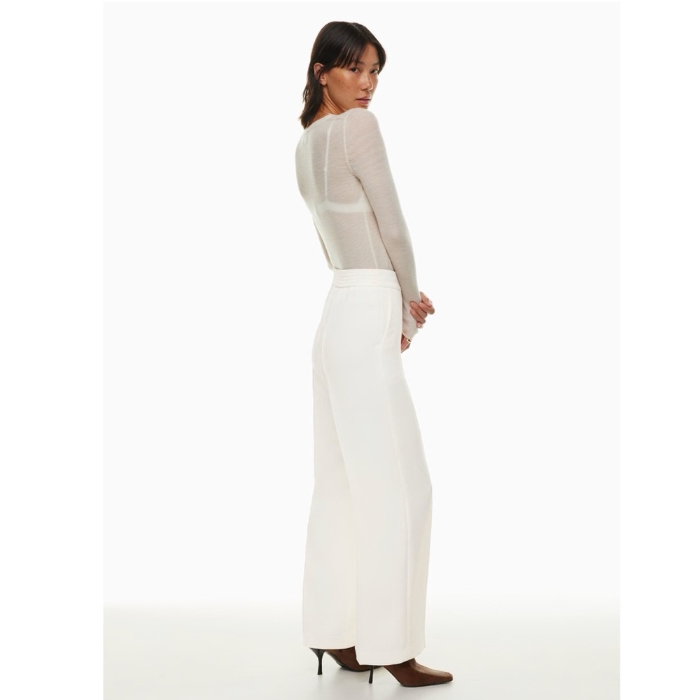 ARITZIA | WILFRED ALANYA PANT HIGH RISE WIDE LEG ELASTIC BACK WAIST CREPETTE - Picture 5 of 13